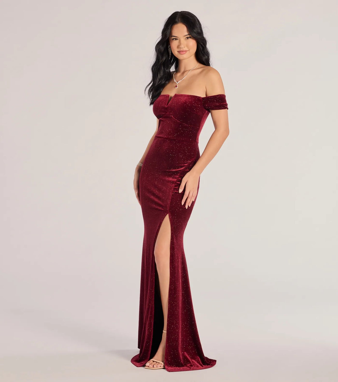 Alayna Velvet Off-The-Shoulder Mermaid Dress