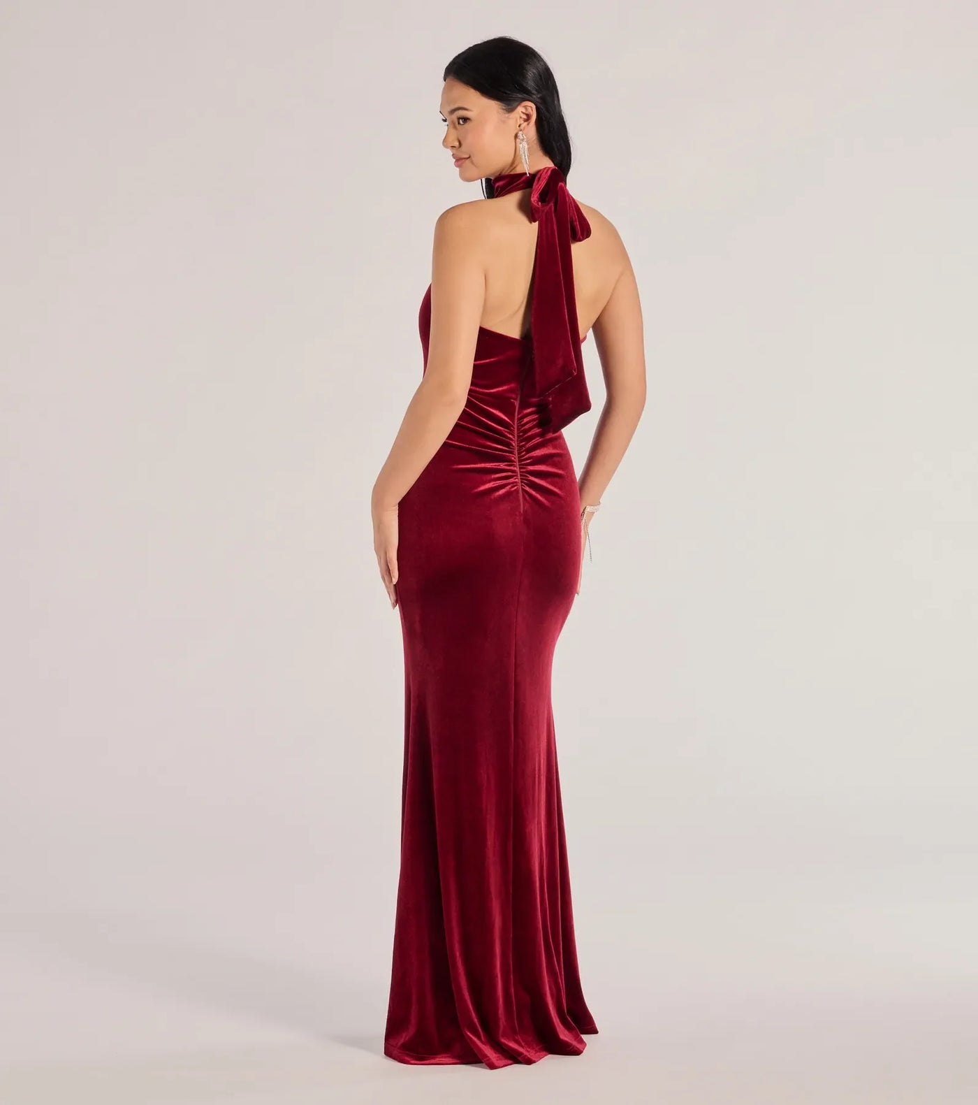 Nara Long Velvet Halter Mermaid Dress