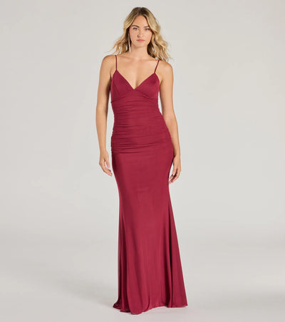 Kay Sleeveless V-Neck Mermaid Mesh Formal Dress