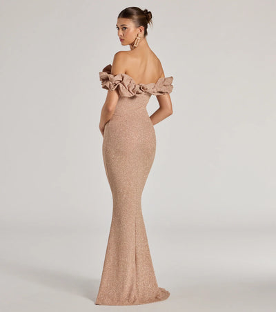 Halsey Formal Glitter Ruffled Mermaid Dress