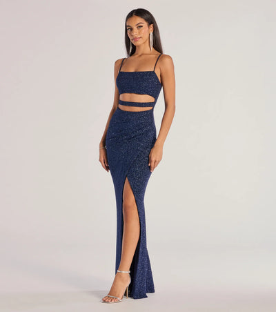 Candice Cutout Strappy Mermaid Glitter Formal Dress