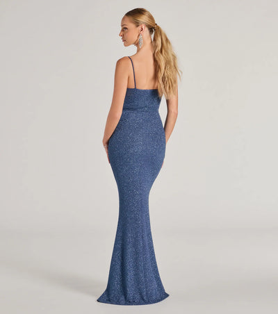 Erica Cowl Neck Mermaid Glitter Formal Dress