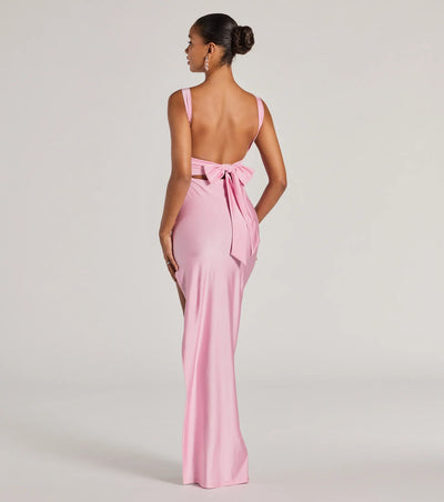 Aliza Backless High Slit Slim-Fit Formal Dress