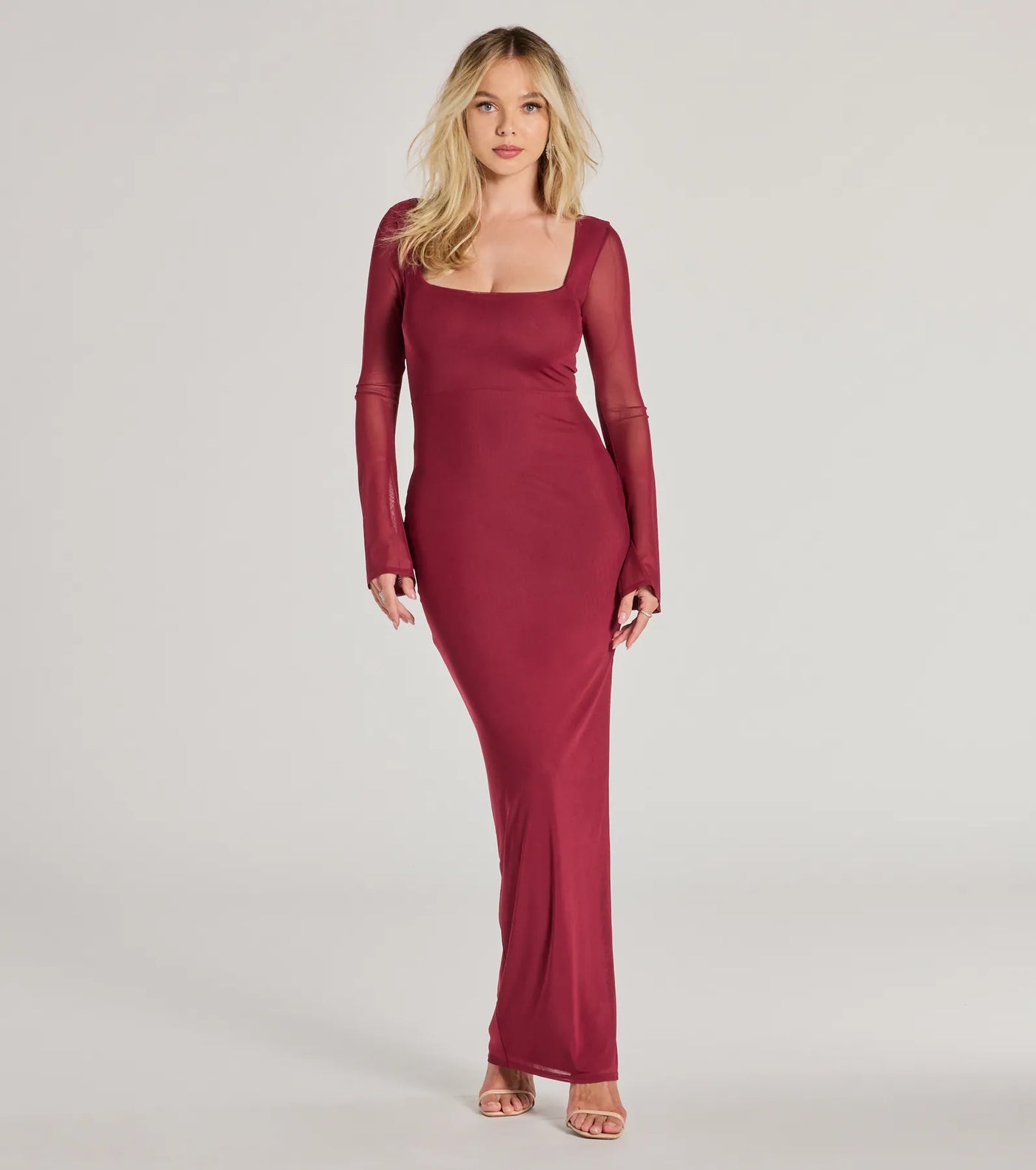 Becka Formal Mesh High Slit Long Dress