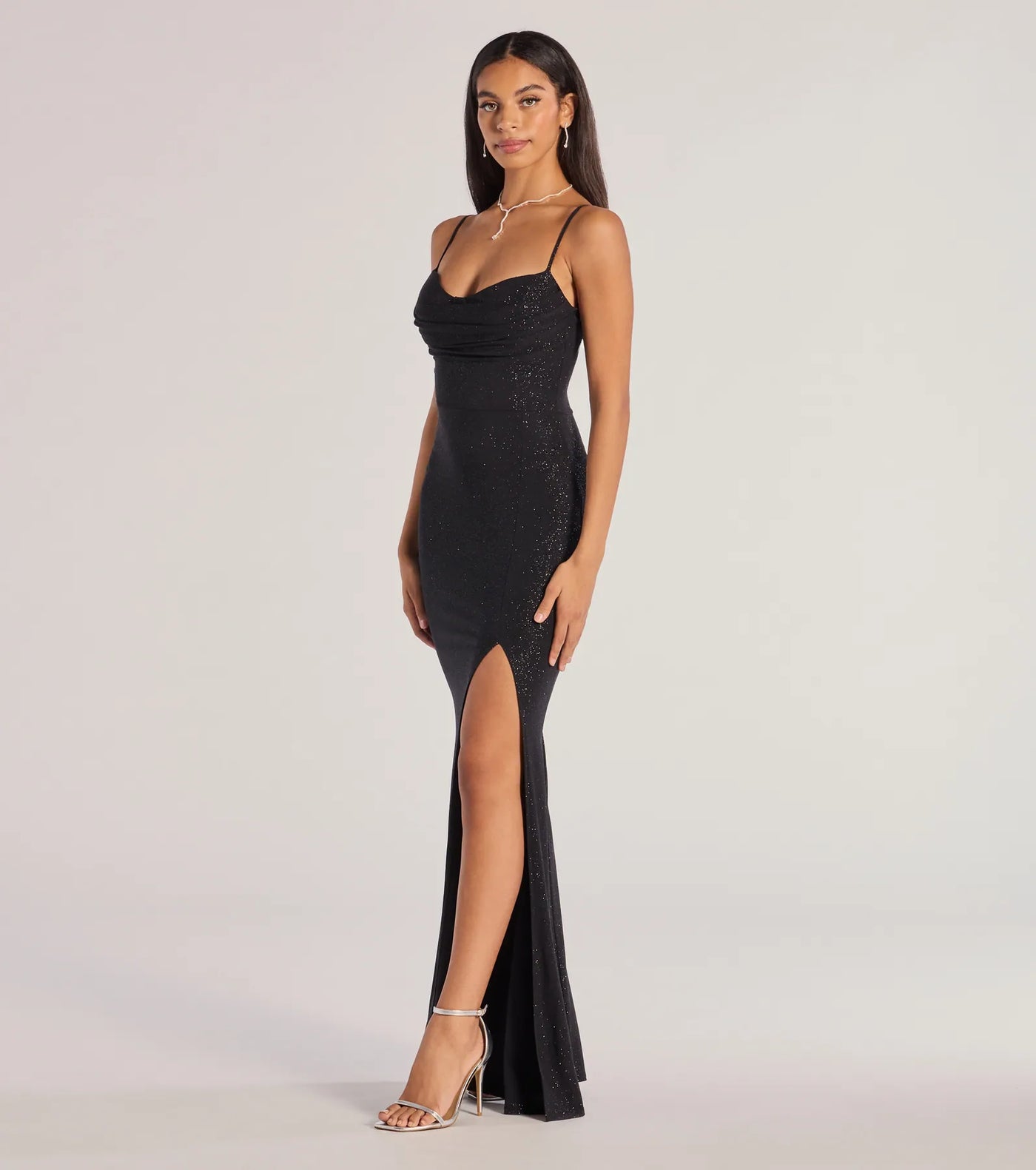 Astrid High-Slit Glitter Mermaid Dress