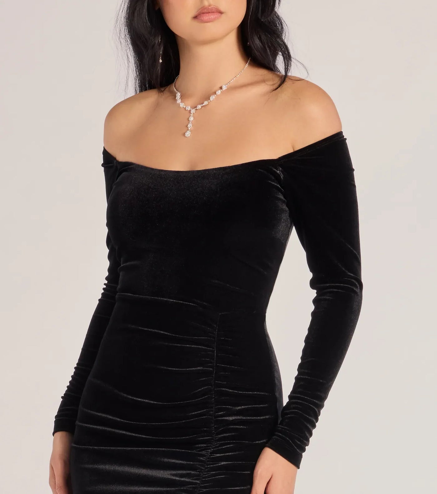 Sonya Off-The-Shoulder Velvet Mermaid Dress