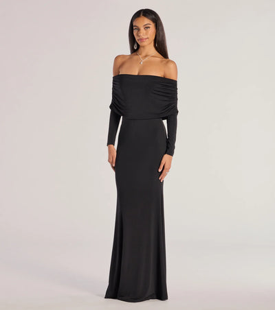 Carmen Off-The-Shoulder Long Sleeve Mermaid Dress