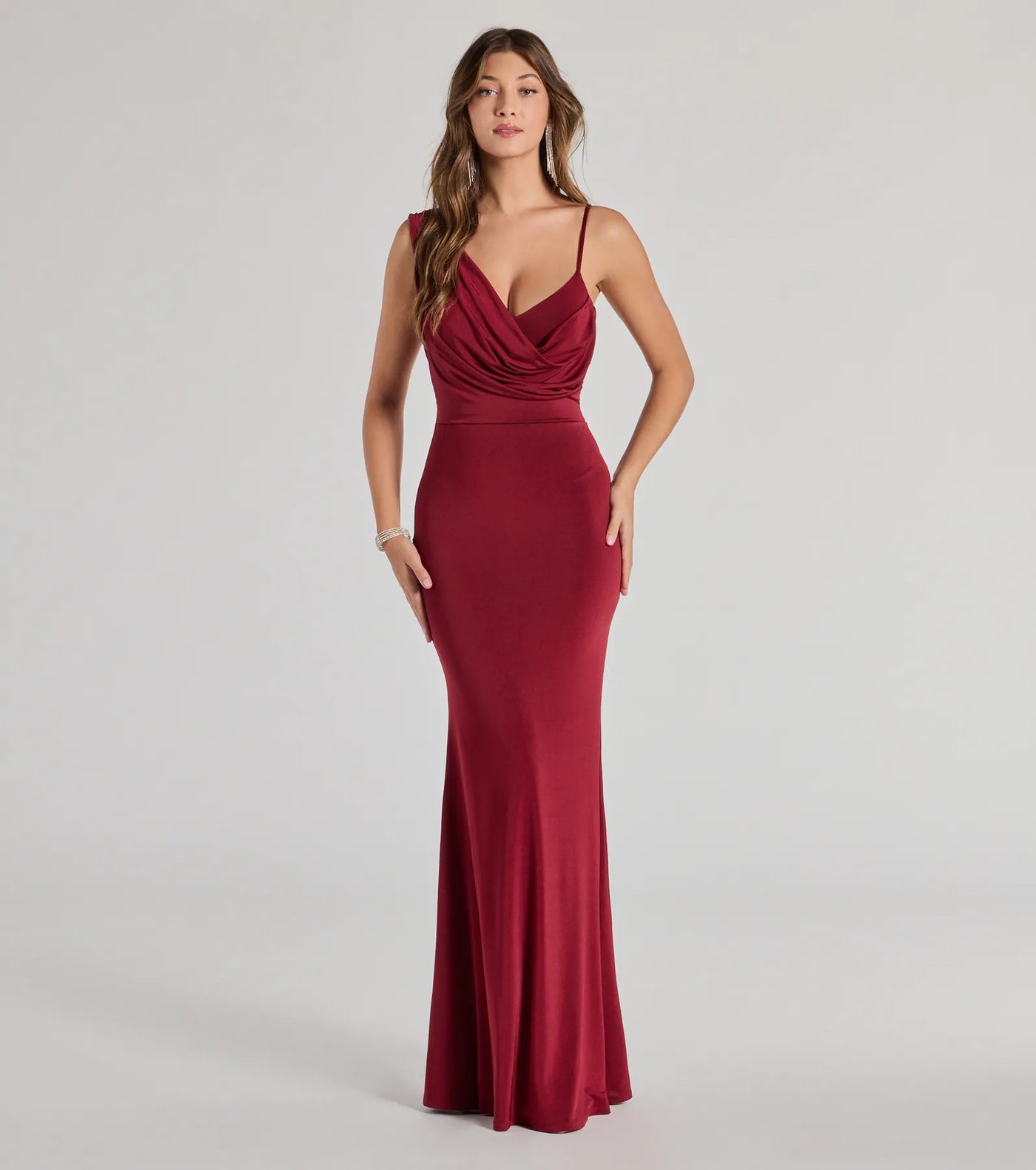 Margot One-Shoulder Cowl Neck Mermaid Dress