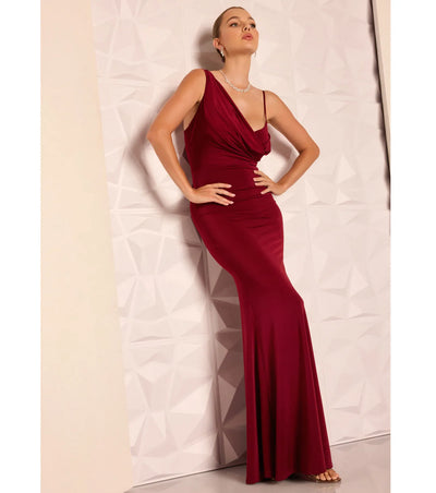 Margot One-Shoulder Cowl Neck Mermaid Dress