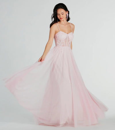 Alexandra Rhinestone Embroidered Tulle Ball Gown