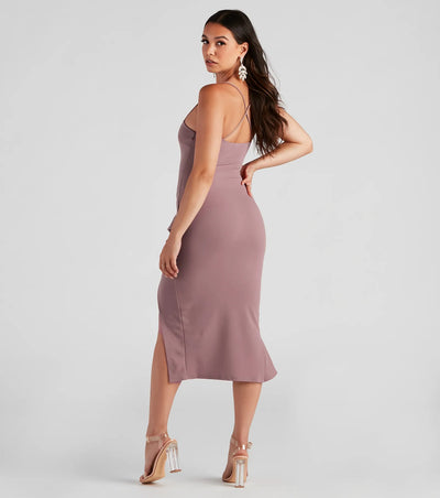 Add Some Flair Ruffle Detail Midi Dress