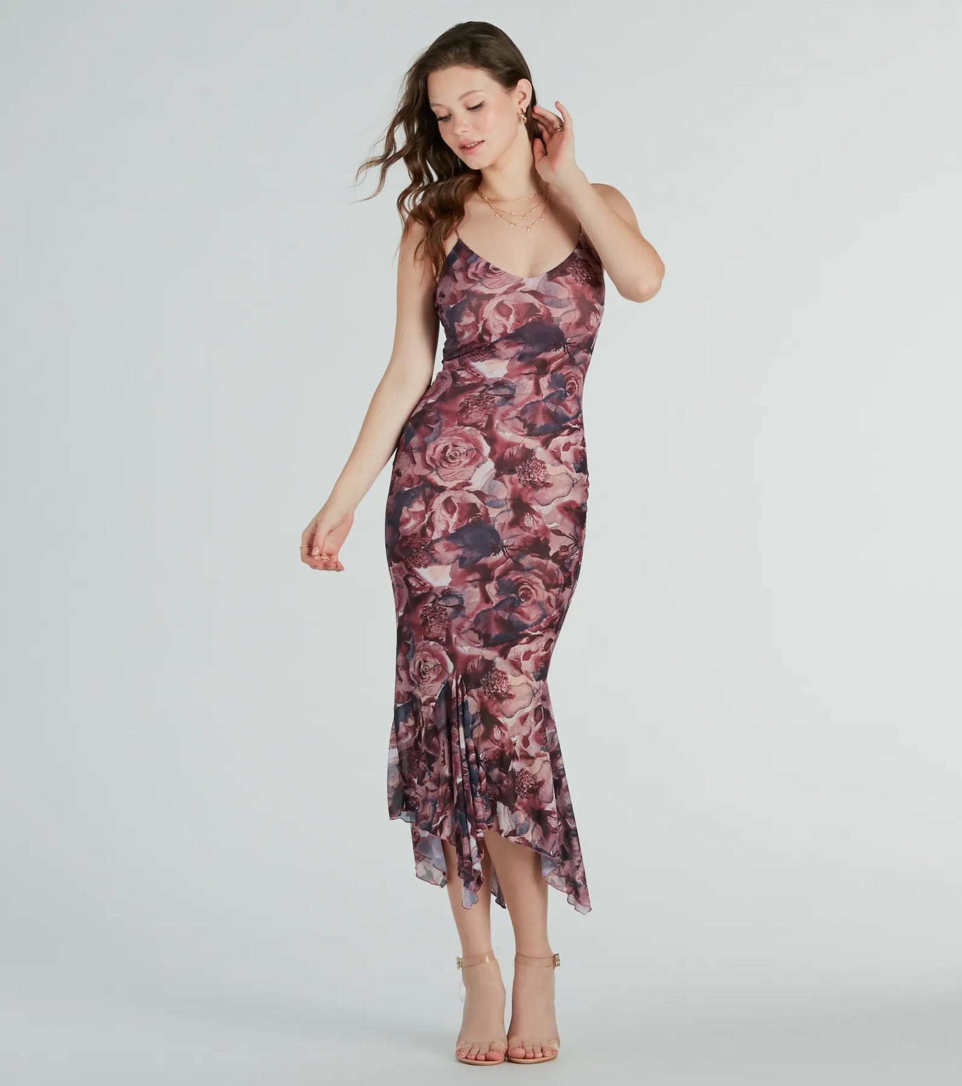 Bloom With A View Floral Ruffle Midi Dress