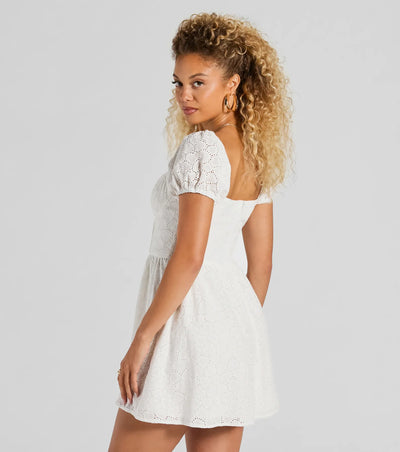 Compliment Collector Corset Eyelet Skater Dress