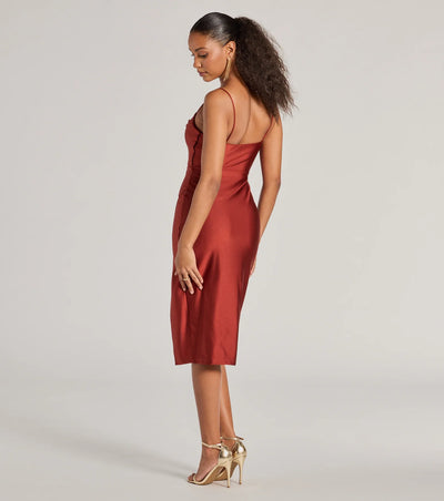 Sleek And Smooth High Slit Midi Dress