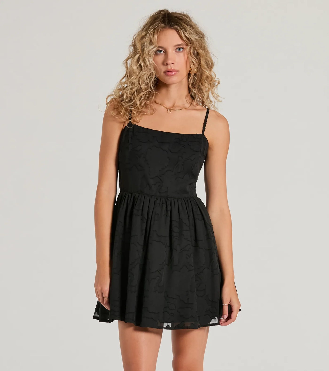 Destined For Love Lace-Up Short Skater Dress