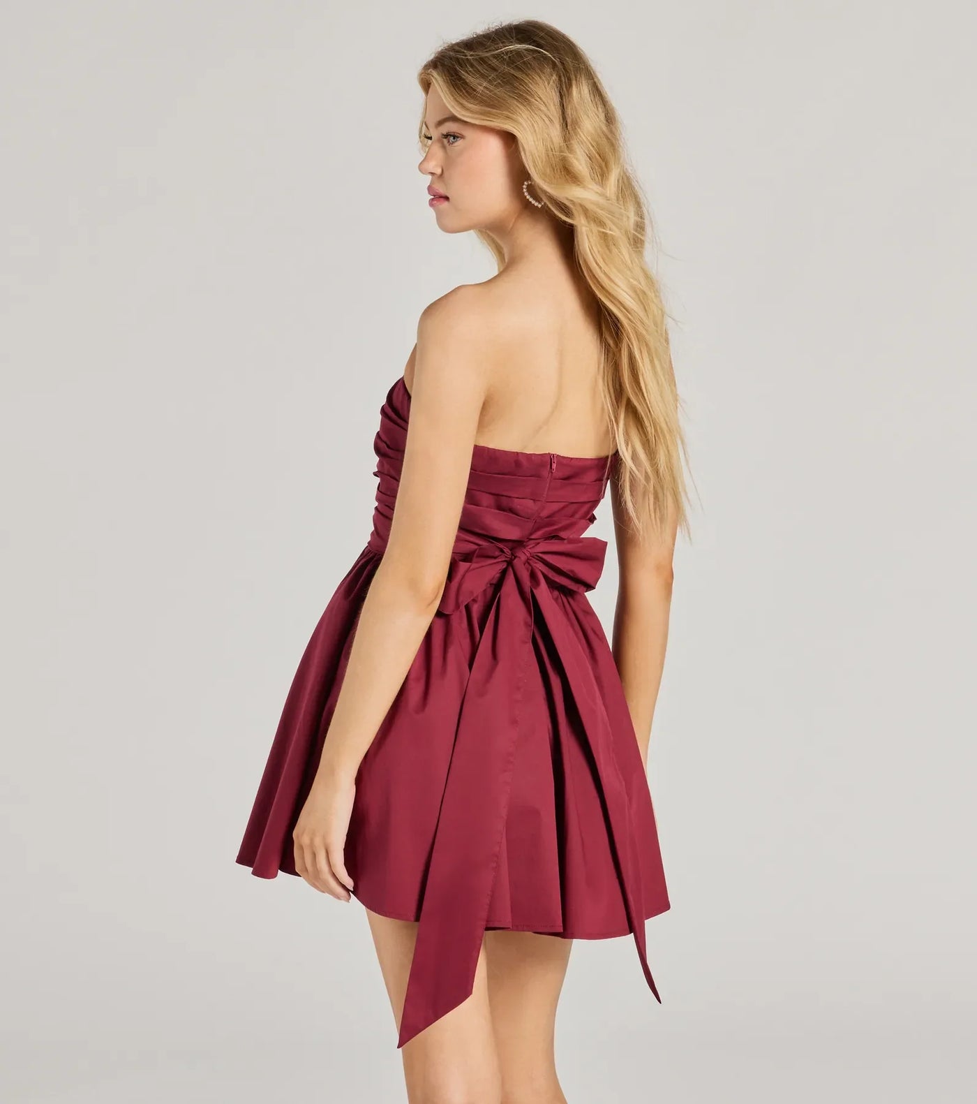 Harper Strapless Tie-Back Skater Party Dress