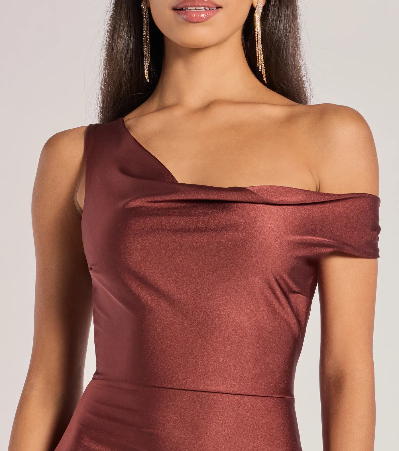 Iconic Silhouette Off-Shoulder High Slit Midi Dress