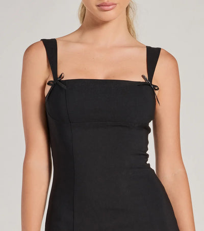 Effortless And Chic Bow Trim Mini Dress