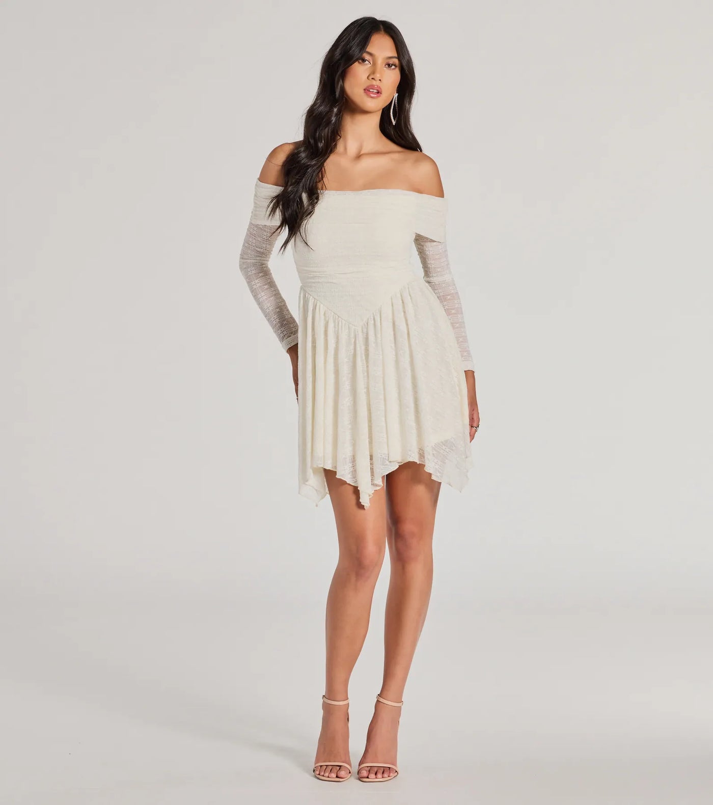 Bohemian Chic Lace Off-The-Shoulder Skater Dress