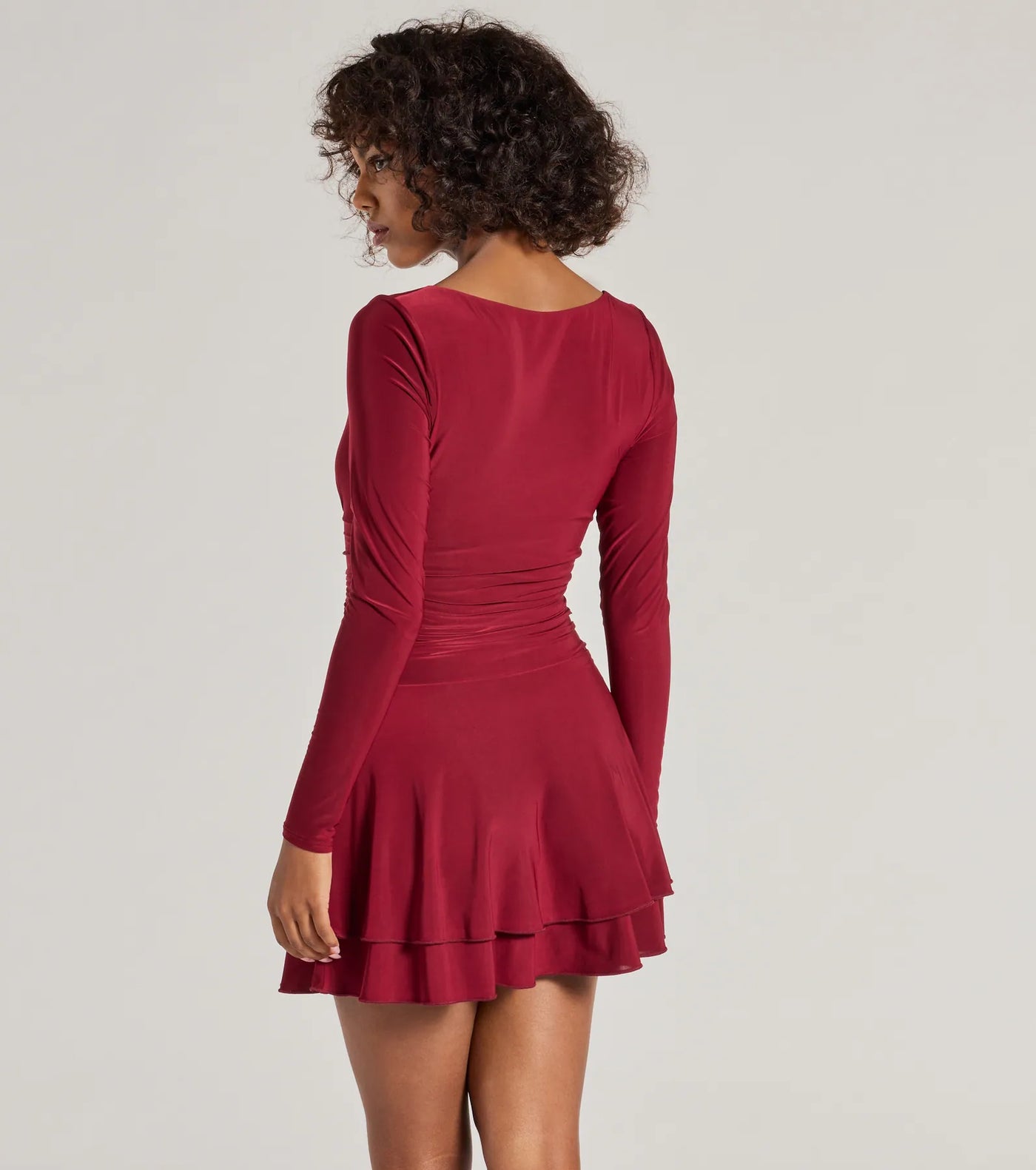 Forever Sweet Long Sleeve Drop Waist Skater Dress