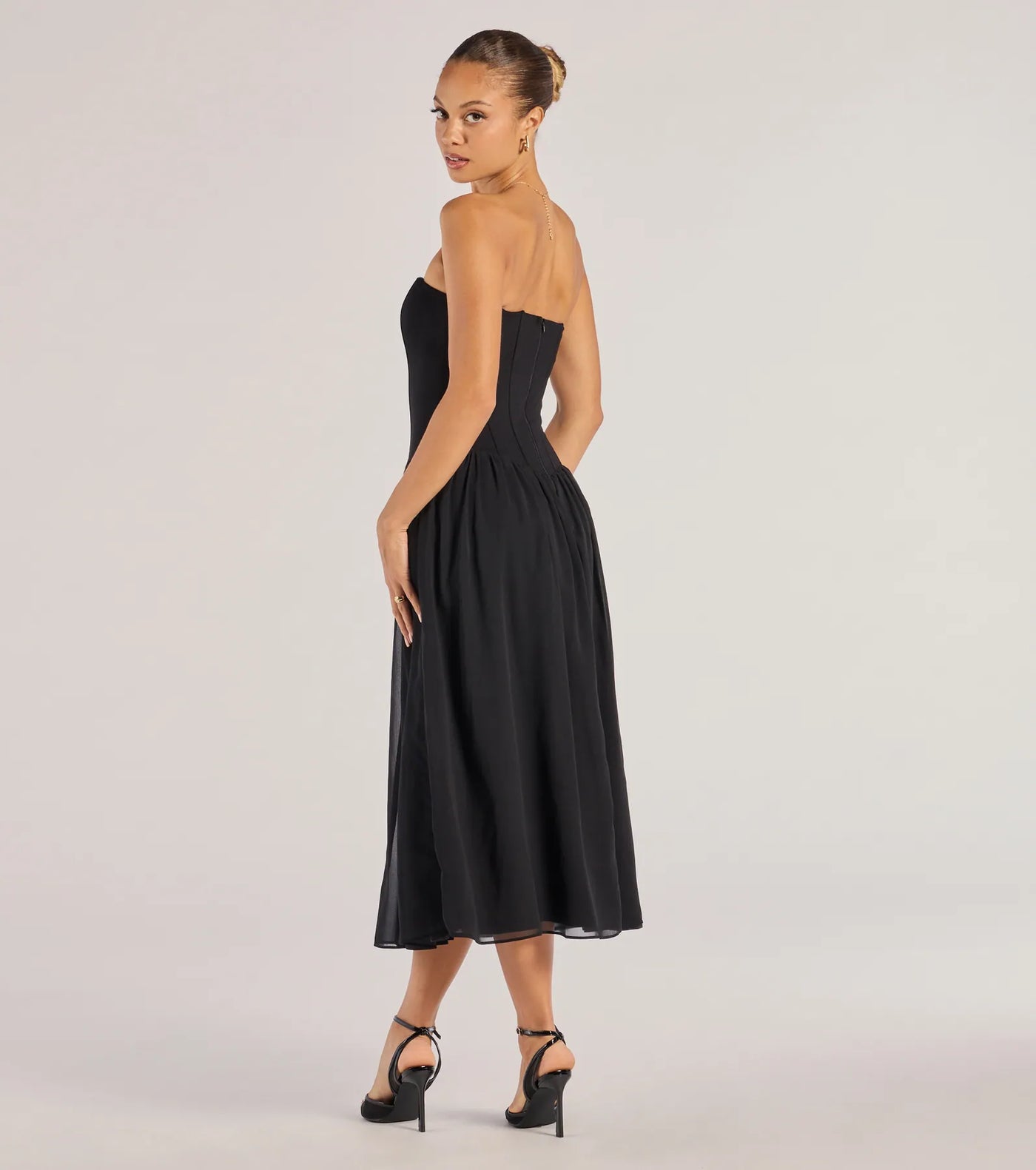 Stylish Moment Drop Waist A-Line Midi Dress