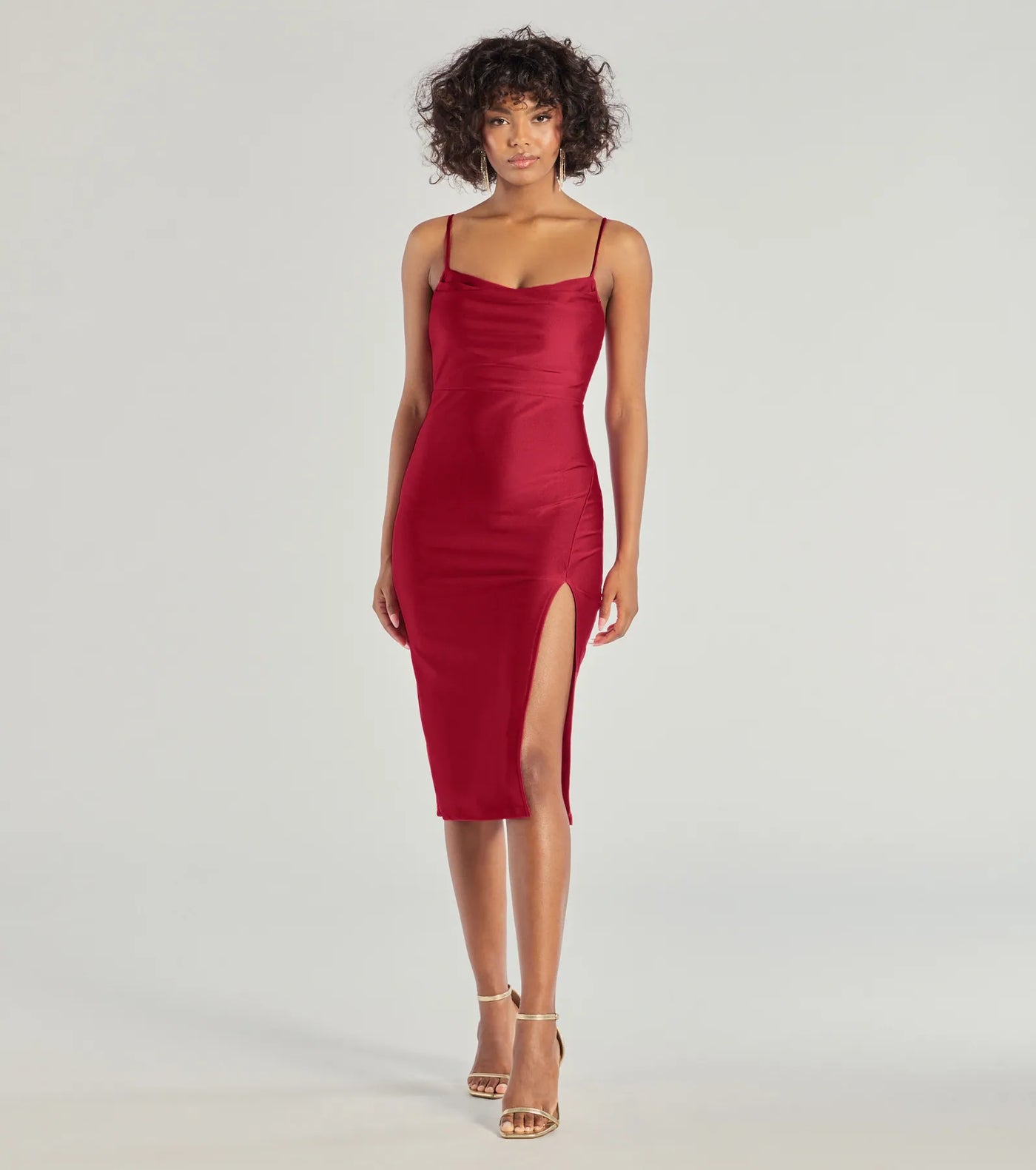 Sleek And Smooth High Slit Midi Dress