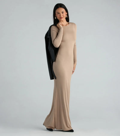 Looking For The One Basic Long Sleeve Maxi Dress