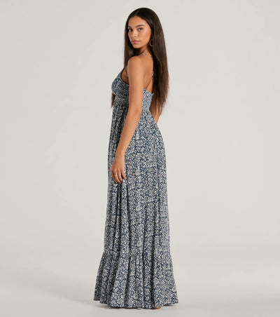 Stroll The Beach V-Neck Floral Paisley Maxi Dress