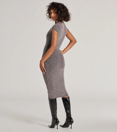 Back To Basics Ribbed Knit Midi Dress