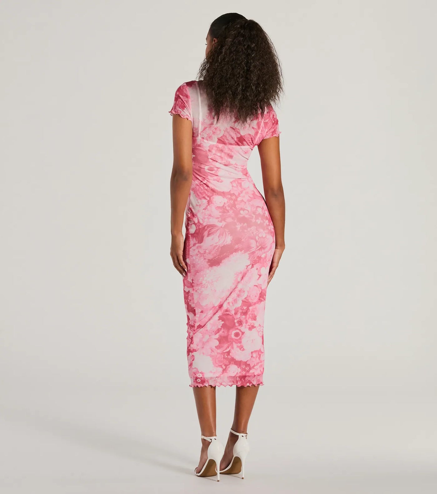 Unique Feels Abstract Print Mock Neck Maxi Dress