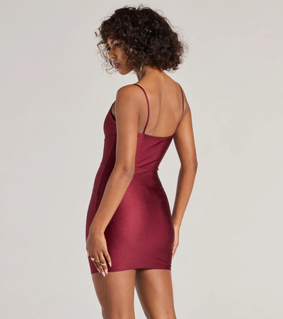 Flawless Allure Cowl Neck Bodycon Mini Dress