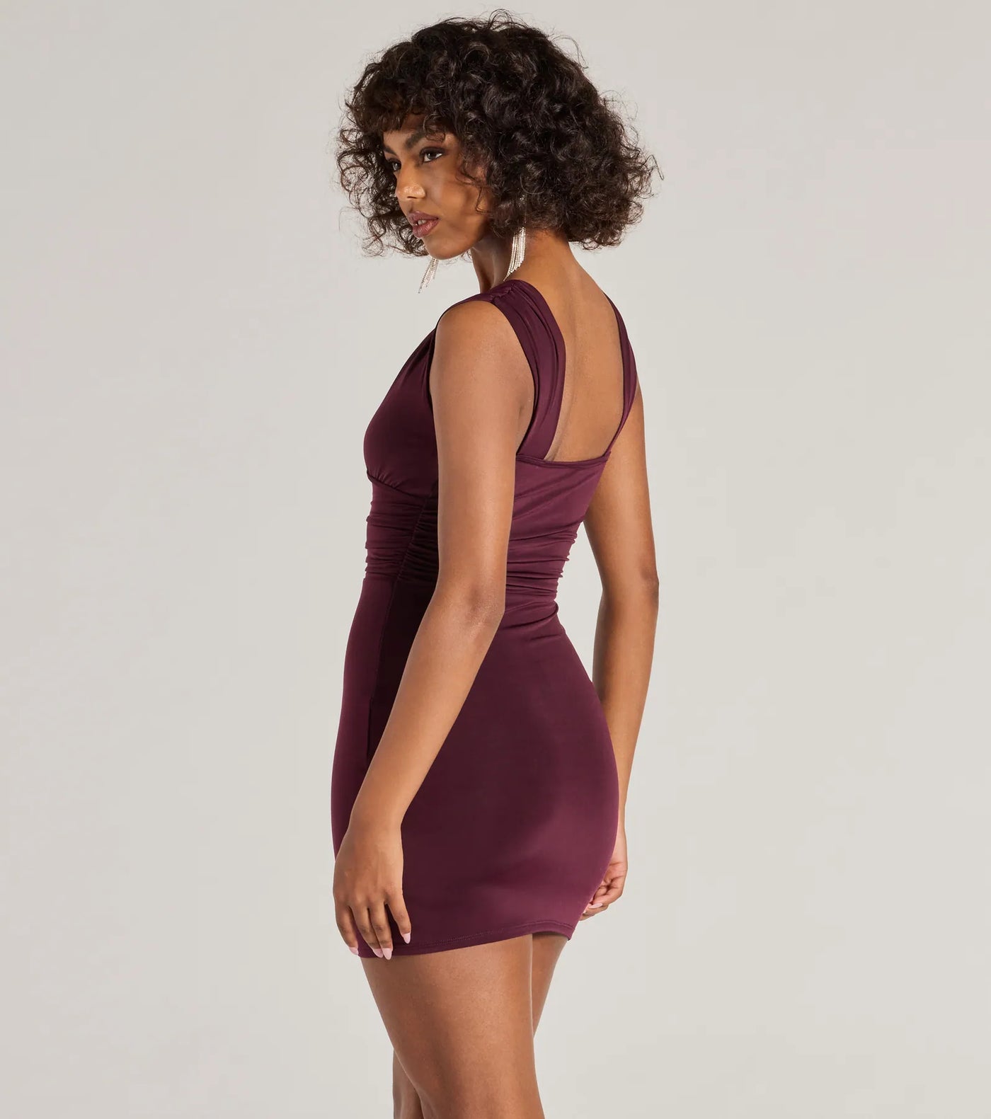 Sultry Look Plunge Bodycon Mini Dress