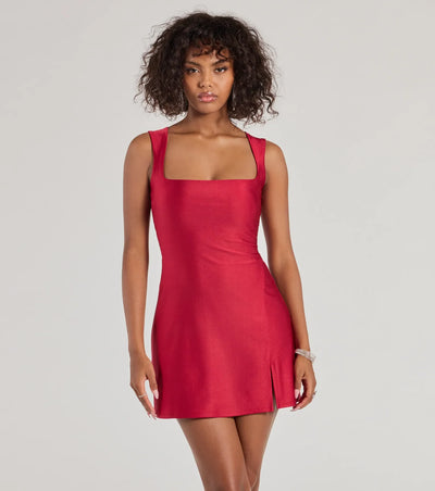 Style Goals Square Neck A-Line Mini Dress