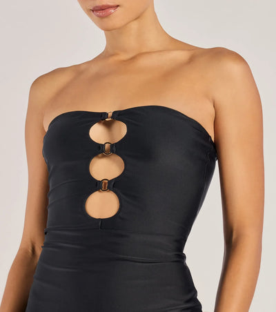 Serve Sultry Style Strapless Cutout Mini Dress