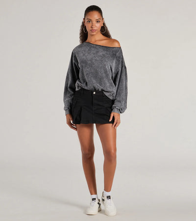 Comfy Vibes Only Washed Knit Pullover Top