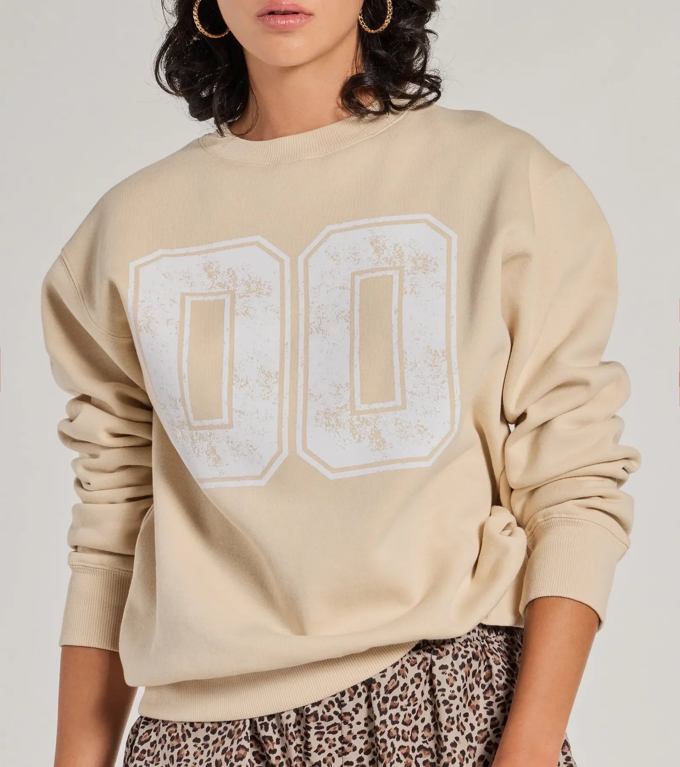 Sporty Era Oversized Fleece Screen Sweatshirt