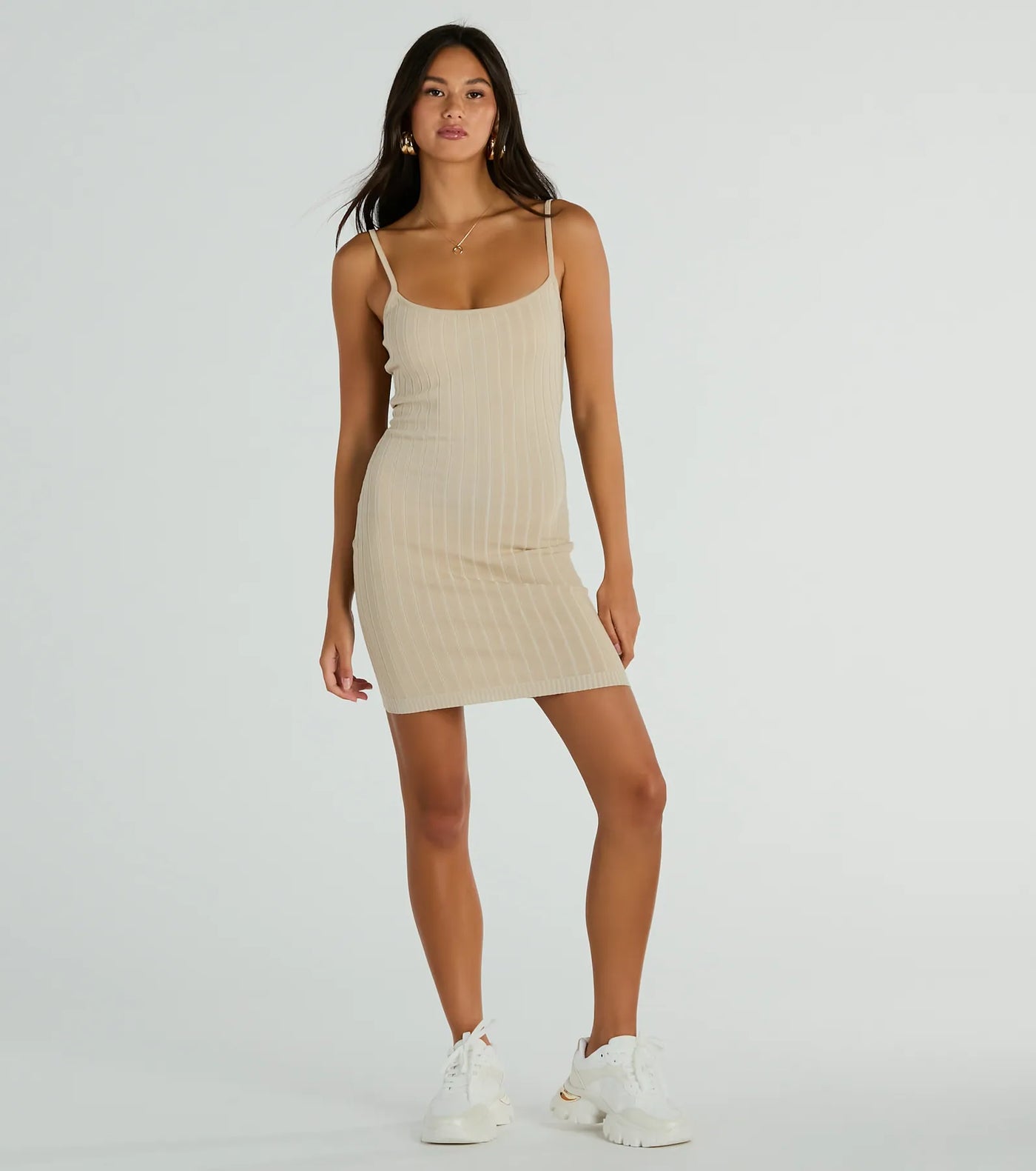 Simple Staple Ribbed Knit Bodycon Mini Dress