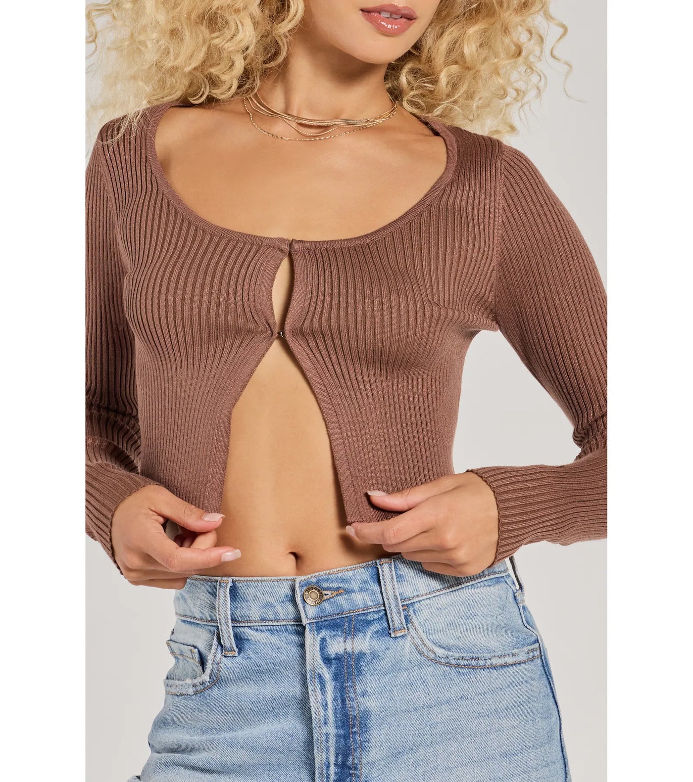 Toasty Babe Long Sleeve Rib Knit Crop Top