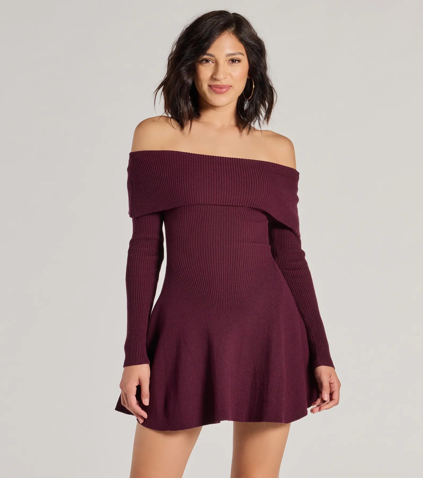 Chic Staple Ribbed Knit Skater Dress