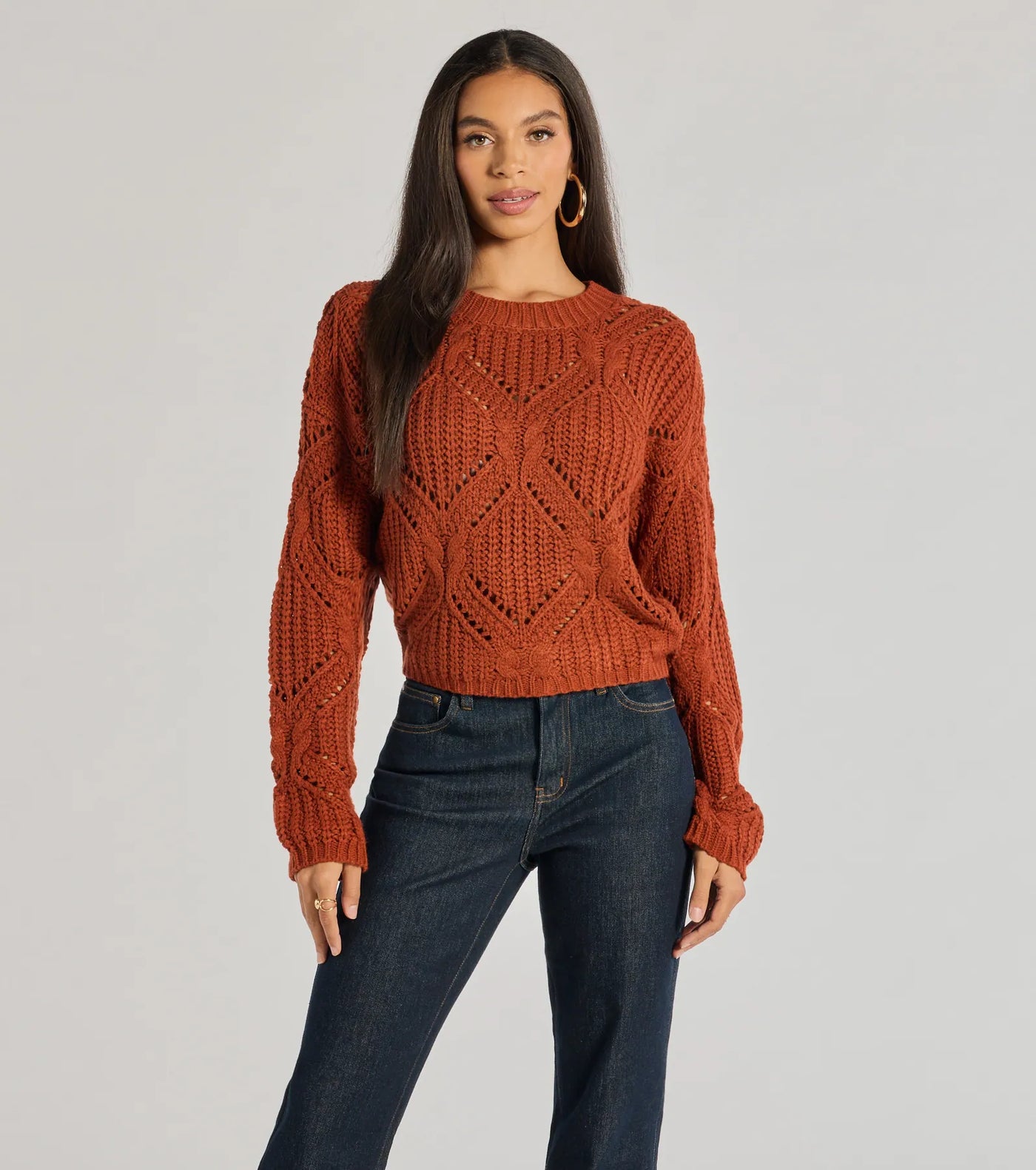 Cozy Mood Cable Knit Pullover Sweater