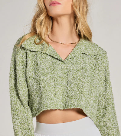 Comfy Cute Collared Cropped Sweater