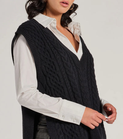 Chic Girl Vibe Cable Knit Vest