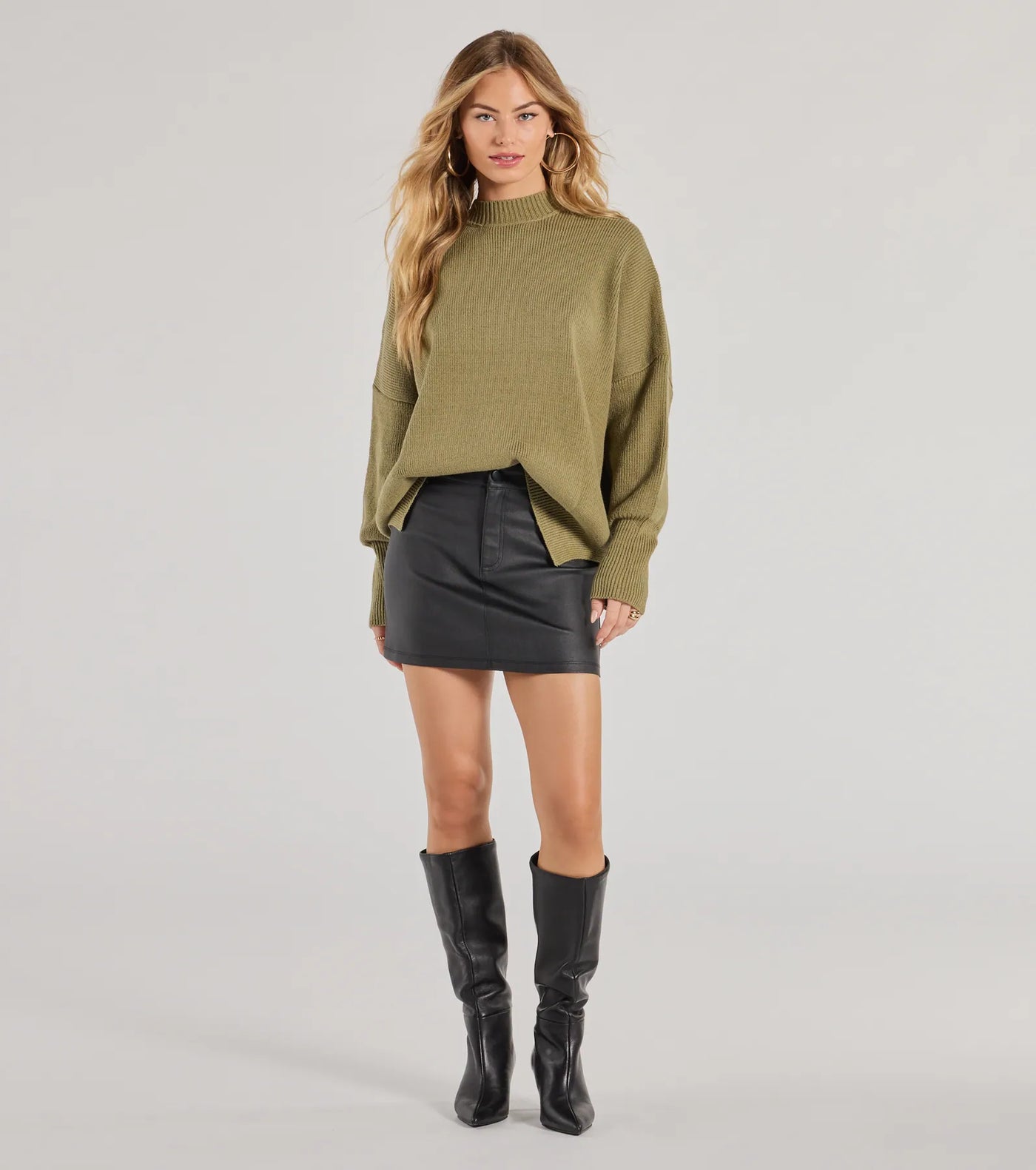 Cozy Style Ribbed Knit Oversized Sweater