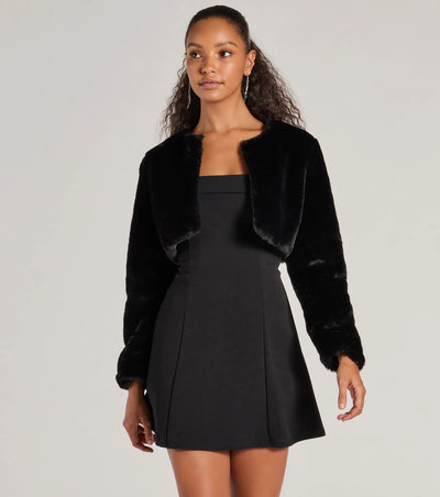 Essential Faux Fur Bolero Jacket