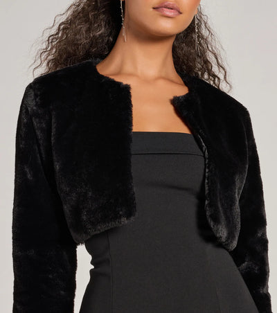 Essential Faux Fur Bolero Jacket