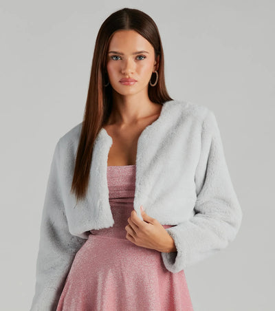 Essential Faux Fur Bolero Jacket