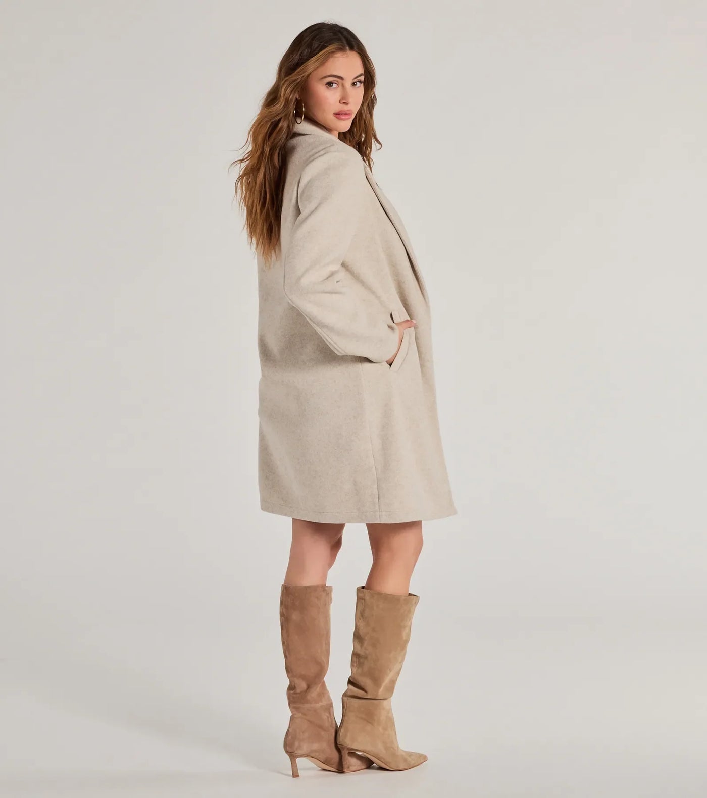 Perfect Chic Faux Wool Trench Coat