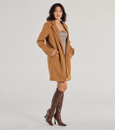 Perfect Chic Faux Wool Trench Coat