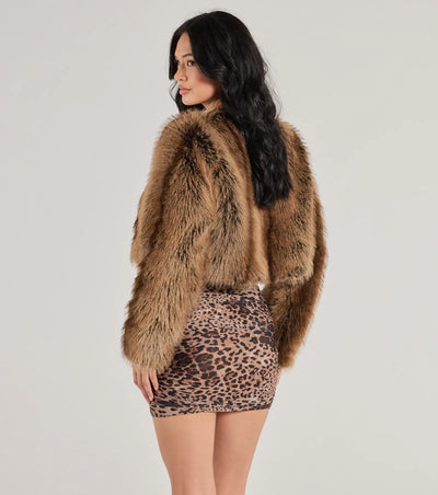 Untamed Luxe Cropped Faux Fur Jacket