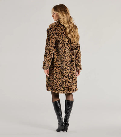 Fabulous Flair Leopard Faux Fur Trench Coat